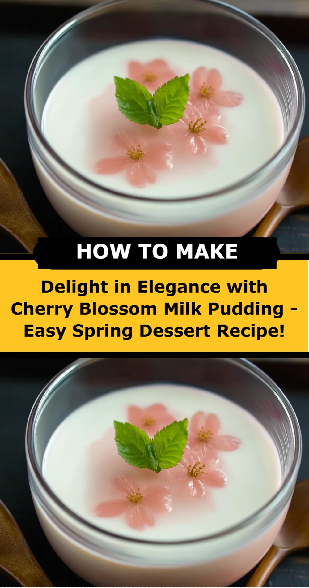 Delight in Elegance with Cherry Blossom Milk Pudding - Easy Spring Dessert Recipe!