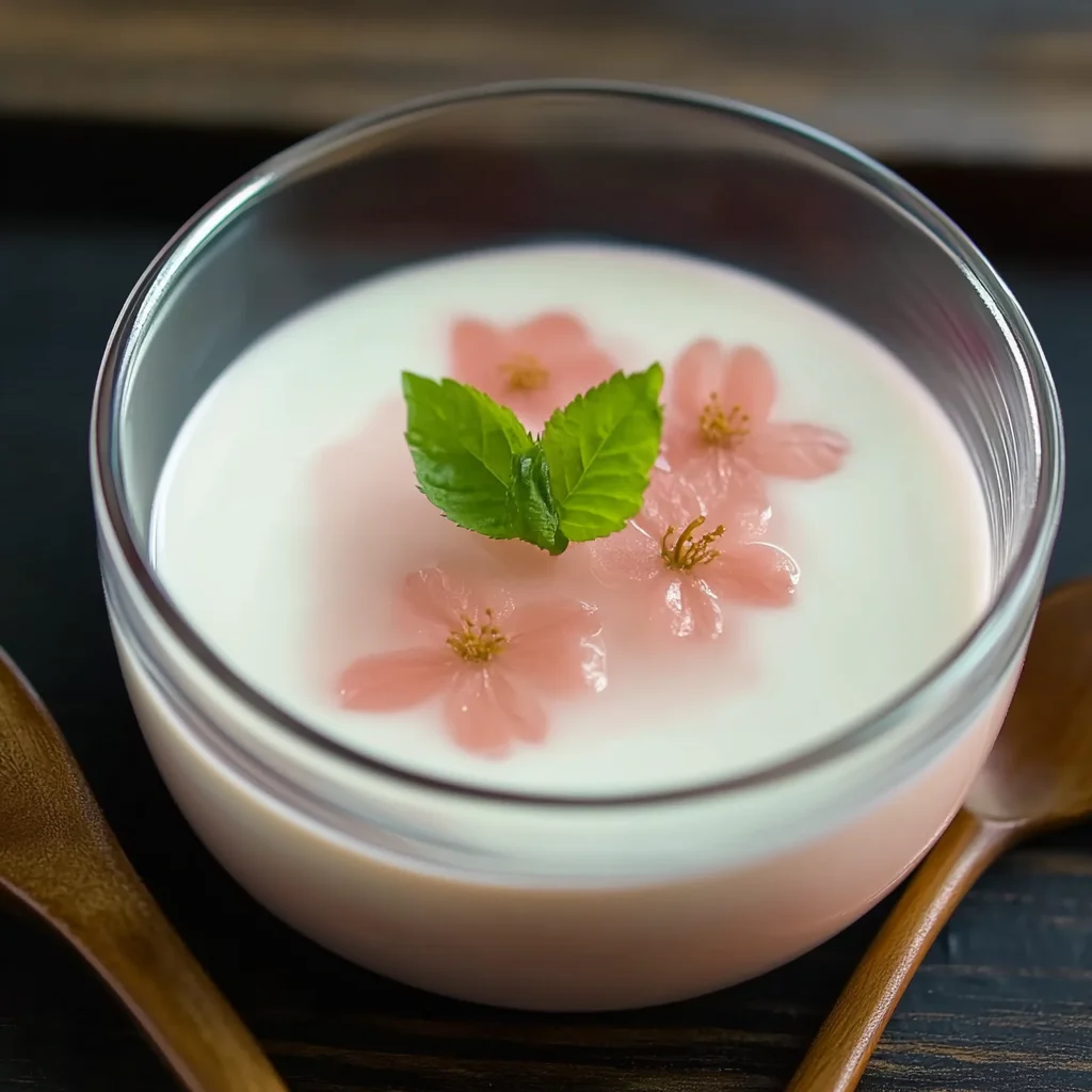 Cherry Blossom Milk Pudding Recipe