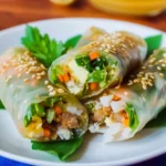 Delicious Pork Spring Rolls with Sesame Ponzu Sauce Recipe