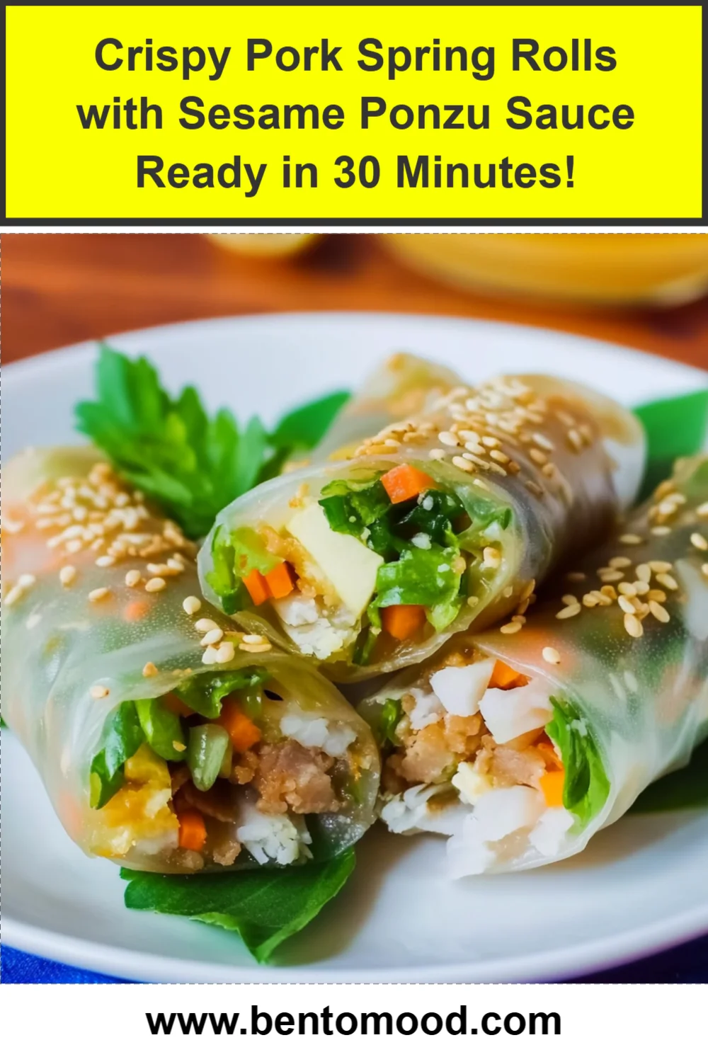 Crispy Pork Spring Rolls with Sesame Ponzu Sauce Ready in 30 Minutes!