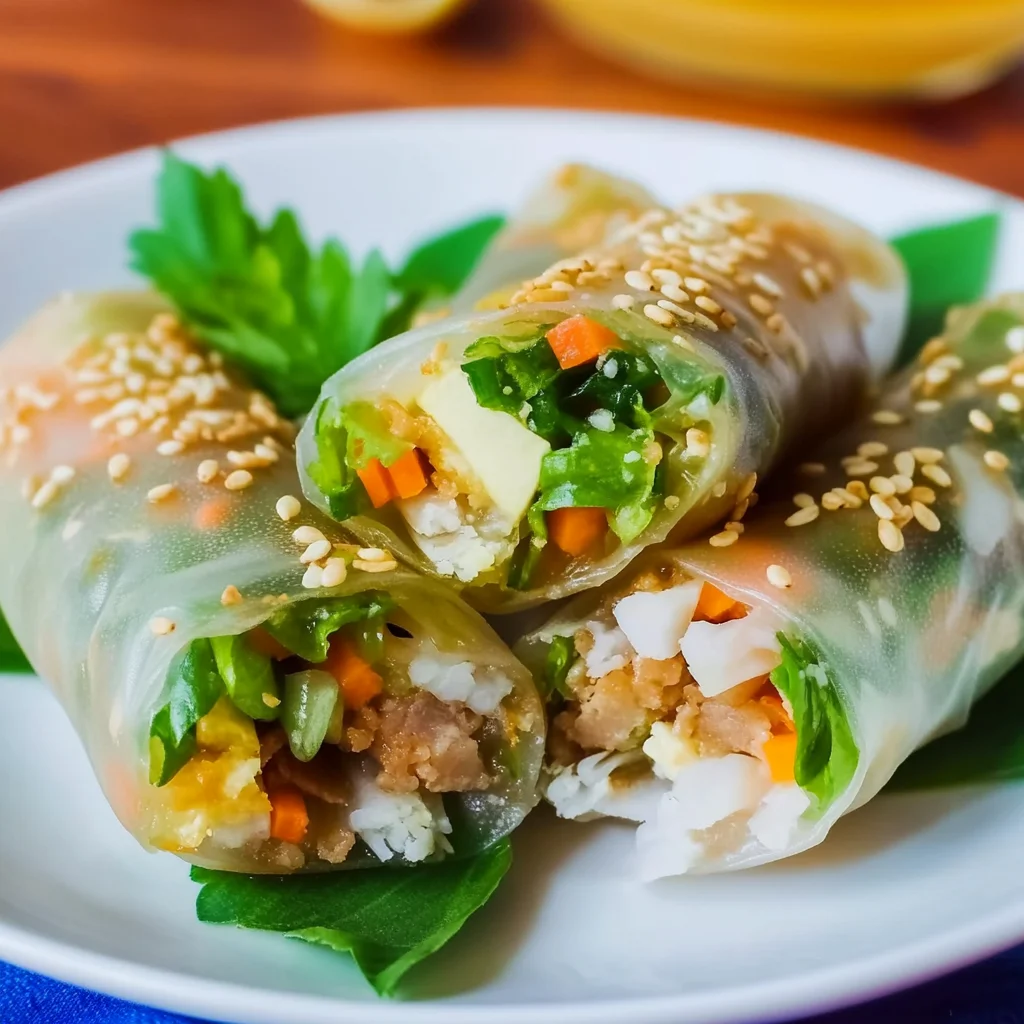 Delicious Pork Spring Rolls with Sesame Ponzu Sauce Recipe