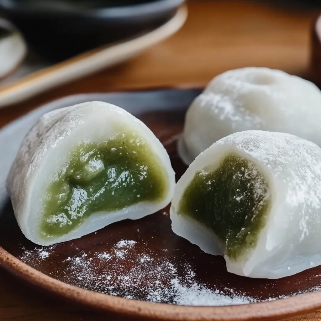 Deliciously Chewy Green Tea Mochi Recipe (抹茶大福)