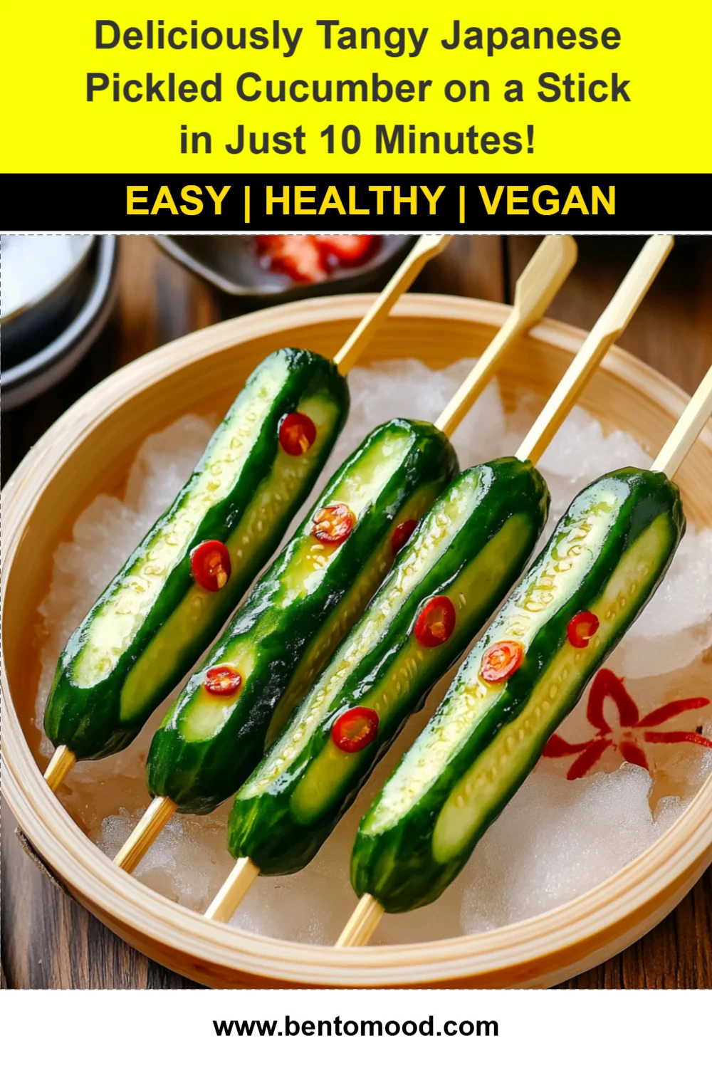 Deliciously Tangy Japanese Pickled Cucumber on a Stick in Just 10 Minutes!